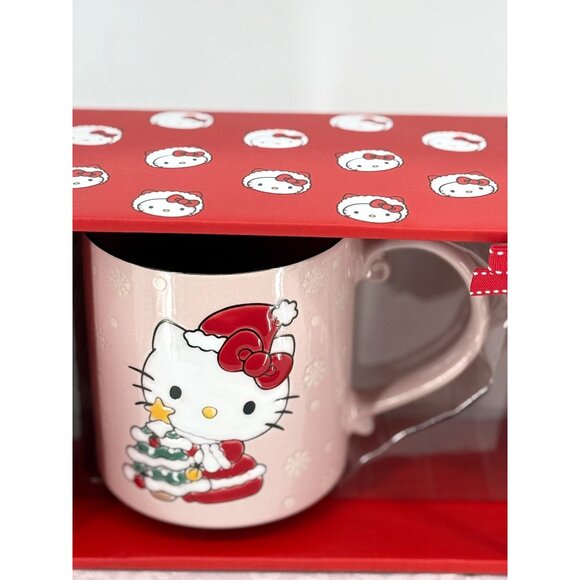 Hello Kitty Christmas Mug & Ornament Set Handcrafted Hand Painted Red Box - Picture 2 of 5